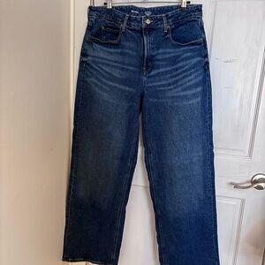 Old Navy Sky-Hi Wide Leg Jeans in Dark Blue